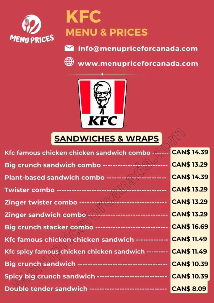 kfc menu with price