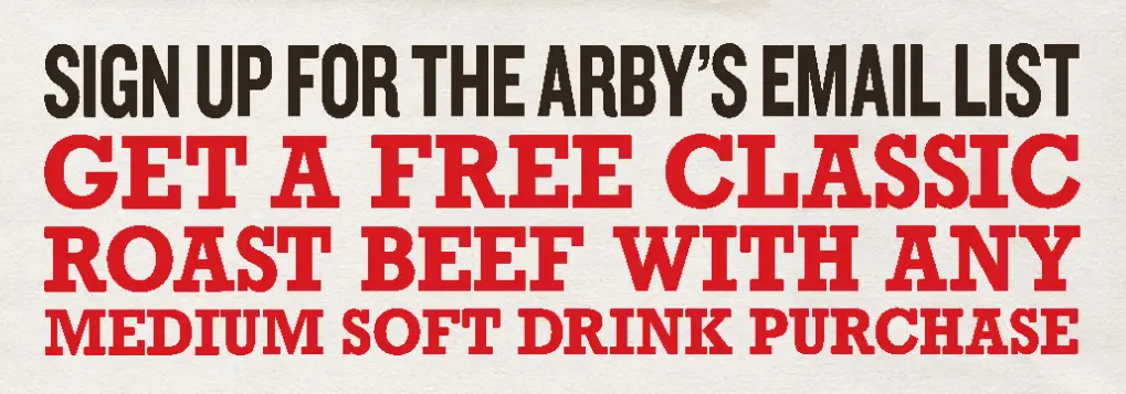 Arby's signup deal
