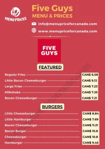 Five Guys Menu Prices Canada –  2024