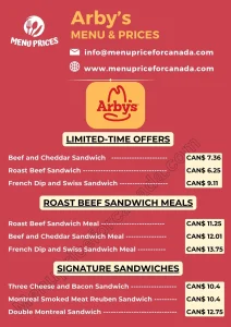 Arbys Menu Prices Canada – 2024