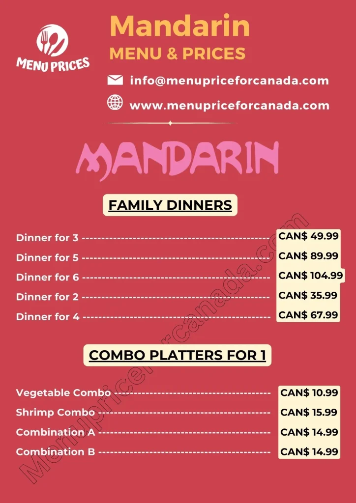 Mandarin Prices Mandarin Menu Mandarin Buffet Price 2024