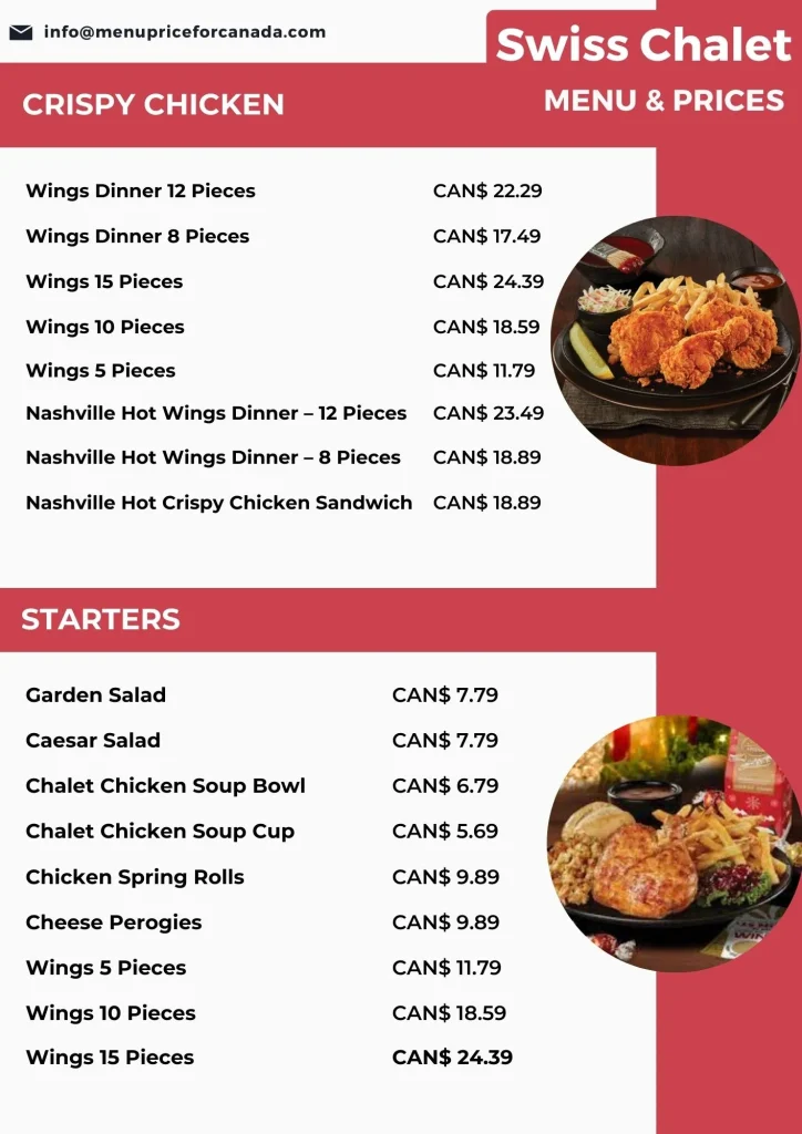 swiss chalet menu prices | swiss chalet chicken crispy 