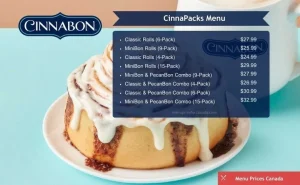 Cinnabon Menu Prices Canada – 2024