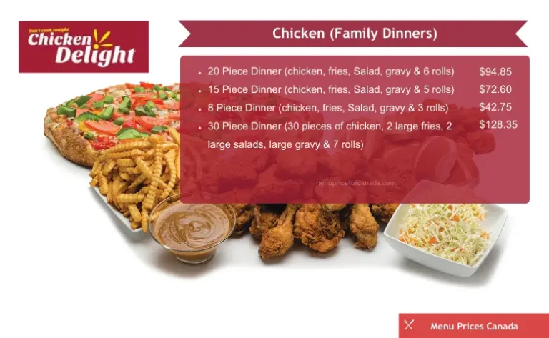 chicken delight menu with prices canada